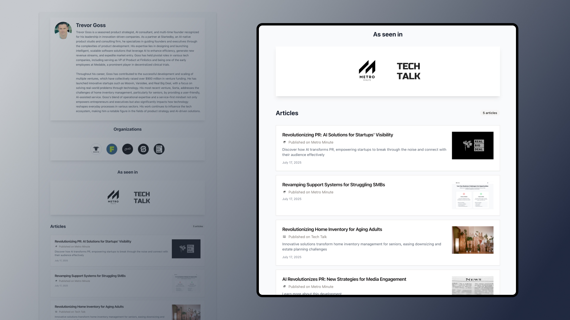 RBD.bio profile and articles interface